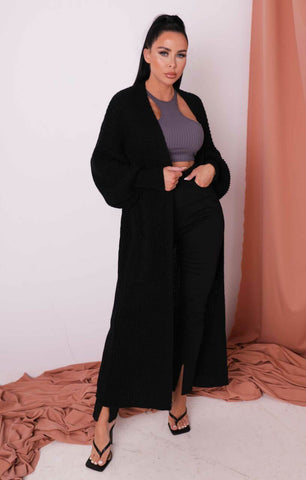 トップス ARTS&SCIENCE Long Balloon Cardigan 1 Wholesale Longline Balloon Sleeve Knitted Cardigan | J5Fashion
