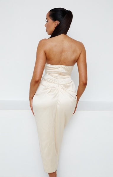 sachin and babi light blue dress Champagne Strapless Bridesmaid Dresses