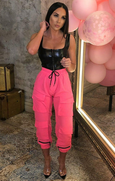 Neon pink 2024 cargo trousers