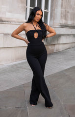 Black Cut Out Halter Neck Jumpsuit- Carla