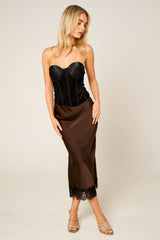 Black Mesh Sparkle Corset Top - Virella