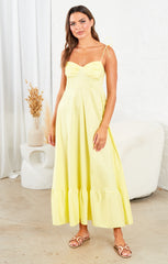 Yellow Strappy Elegant Maxi Dress - Mila