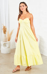 Yellow Strappy Elegant Maxi Dress - Mila