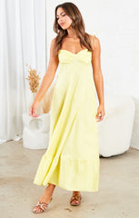 Yellow Strappy Elegant Maxi Dress - Mila