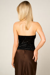 Black Mesh Sparkle Corset Top - Virella