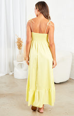 Yellow Strappy Elegant Maxi Dress - Mila