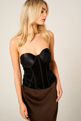 Black Mesh Sparkle Corset Top - Virella