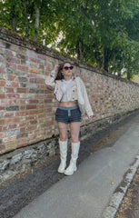 Stone Cropped Double Breasted Trench Coat - Honor