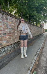 Stone Cropped Double Breasted Trench Coat - Honor