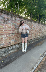 Stone Cropped Double Breasted Trench Coat - Honor