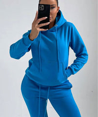 Royal Blue Oversized Front Pocket Drawstring Hoodie - Niamh