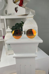 Yellow Mirrored Gold Rim Sunglasses - Pazia