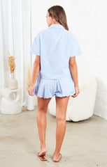 Blue Stripe Poplin Shirt and Shorts Co Ord Set - Eden