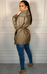 Mocha Waterfall Belted Coat - Daya