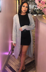 Grey Knitted Long Cardigan - June