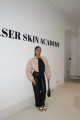 Beige Cropped Cargo Bomber Jacket - Fiora