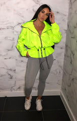 Neon Green Tracksuit Elasticated Jacket - Polly
