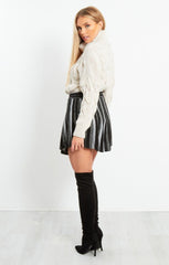 Black Glitter Mini Skirt - Lunetta