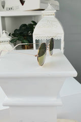 Yellow Mirrored Gold Rim Sunglasses - Pazia