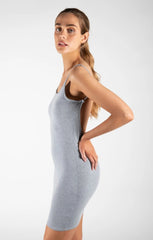 Grey Strappy Backless Cami Mini Dress - Tristella