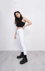 White High Waist Skinny Stretch Jeans - Vivara