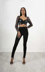 Black High Waisted Ripped Distressed Skinny Jeans - Florita