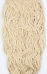 Light Blonde Thick 20" Synthetic Clip In Wavy Hair Extensions Set - Loren