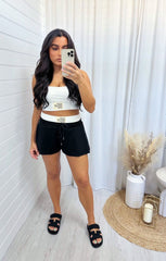 Black Sports Bralette and Shorts Co Ord Set - Briar