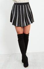 Black Glitter Mini Skirt - Lunetta