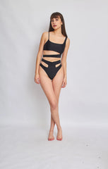 Black Cut Out High Waisted Bikini Set - Palma