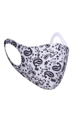 White Bandana Print Face Mask - Cally
