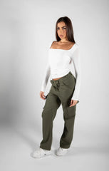 White Slinky Long Sleeve Square Neck Top - Thalina