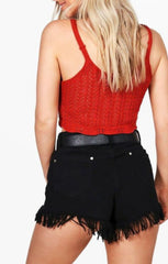 Rust Crochet Knitted Top - Meliora