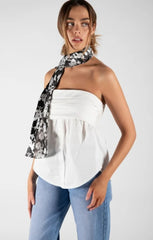 White Strapless Bandeau Shirt Top - Alondra