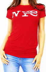 Red ‘NYC Brooklyn’ Slogan Print T-Shirt - Elissara