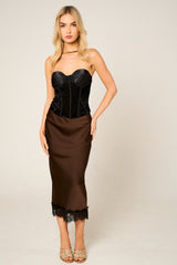 Black Mesh Sparkle Corset Top - Virella