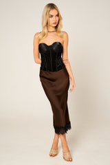 Black Mesh Sparkle Corset Top - Virella