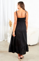 Black Strappy Elegant Maxi Dress - Mila