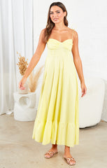Yellow Strappy Elegant Maxi Dress - Mila