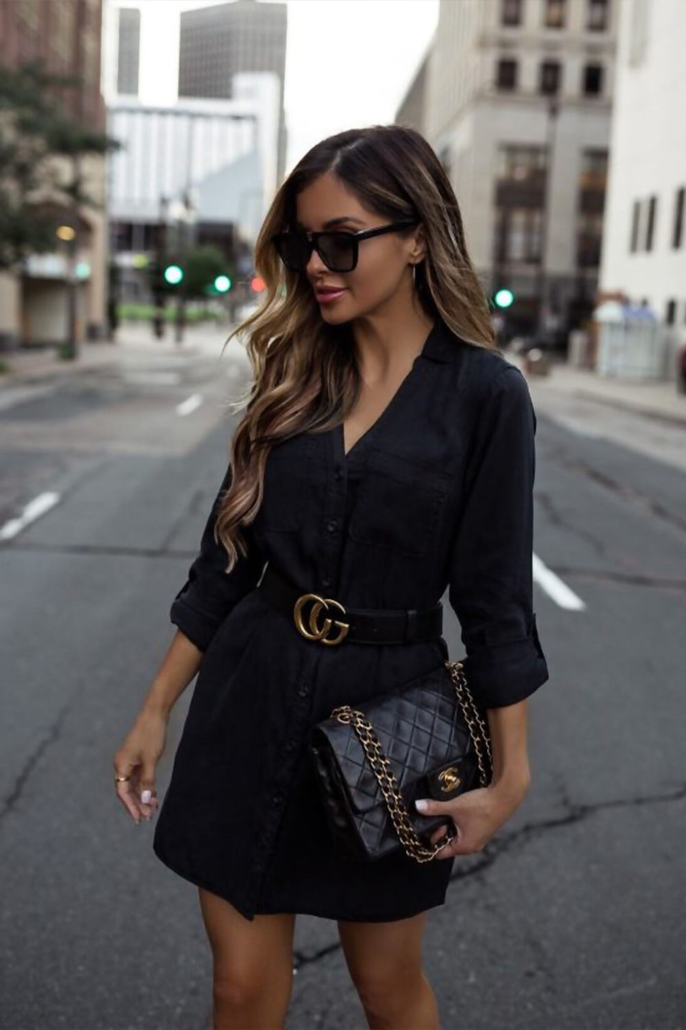 Black CG Gold Buckle PU Belt | Accessories | Femme luxe UK 8 Black CG Gold Buckle PU Belt | Accessories | Femme luxe UK 8