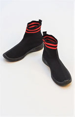 Black Chunky Sole High Runner Sock Trainers - Vera