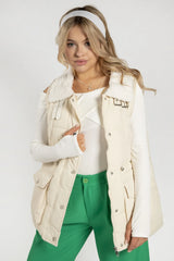 White Padded Utility Gilet - Sandita