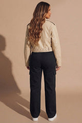 Beige Biker Jacket