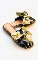 Black Blush Satin Ribbon Sliders - Vivian