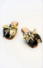 Black Blush Satin Ribbon Sliders - Vivian