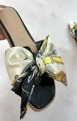 Black Blush Satin Ribbon Sliders - Vivian