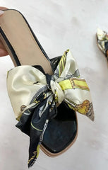 Black Blush Satin Ribbon Sliders - Vivian