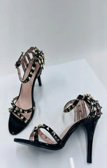 Black Studded Stiletto Heels - Willow