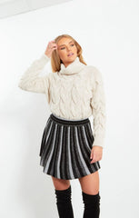 Black Glitter Mini Skirt - Lunetta