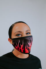 Pink Flame Print Washable Face Mask